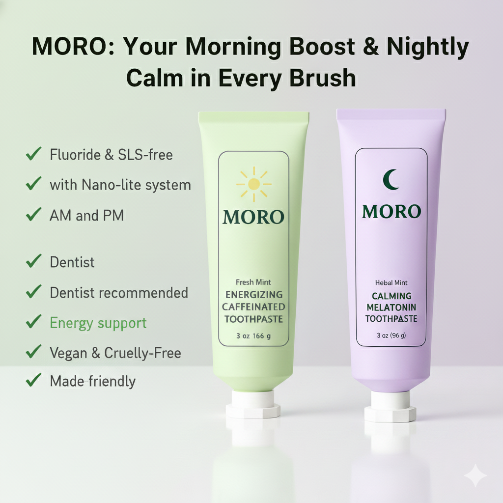 Moro  Caffiene & Melatonin Toothpaste Bundle